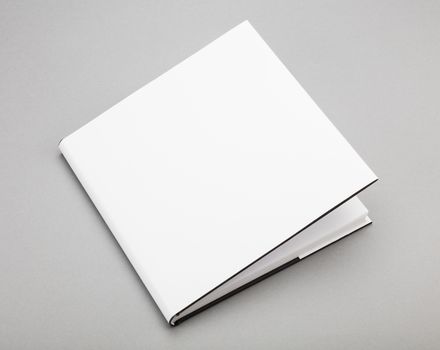 Blank book with ajar white cover