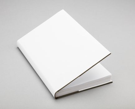 Blank book with ajar white cover