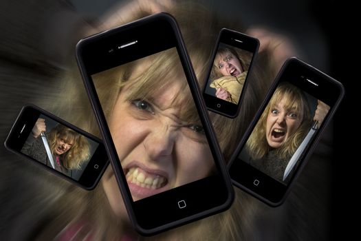 Angry phone calls and texts - Internet troll
