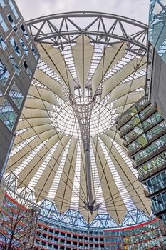 Berlin, Germany - October 28, 2013: Sony Center at the Potsdamer Platz square - a group of buildings in the district Tiergarten, Berlin-Mitte.