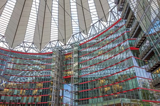 Berlin, Germany - October 28, 2013: Sony Center at the Potsdamer Platz square - a group of buildings in the district Tiergarten, Berlin-Mitte.