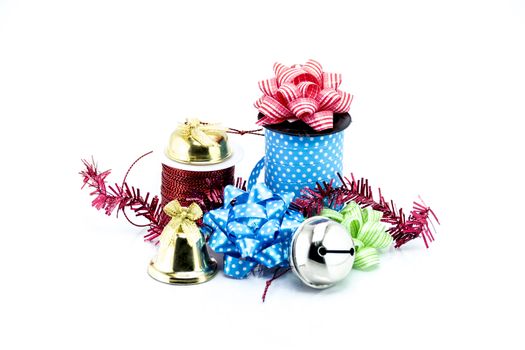 Group of Christmas objects isolated on white background, Christmas objects