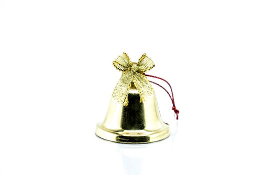 Bell and Christmas Garland isolated on white background, christmas object