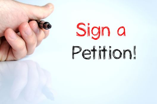 Sign a petition text concept isolated over white background