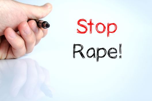 Stop rape text concept isolated over white background