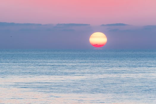 The majestic sunrise on the sicilian sea