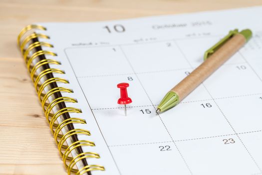 pin on White Calendar Closeup shot