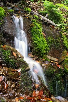 beautiful waterfall scene, ukraine carpathian shipot waterfall