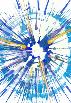 Colorful contemporary modern art acrylic blob drawing Jackson Pollock style