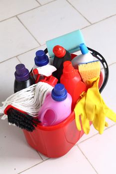 Household chemical goods for cleaning 