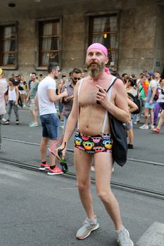 ROME, ITALY - JUNE 13, 2015: Rome hosts a popular Pride celebration - Rome Gay Pride on June 13, 2015.  Rome Gay Pride parade takes place on this day, drawing thousands of spectators and participants 