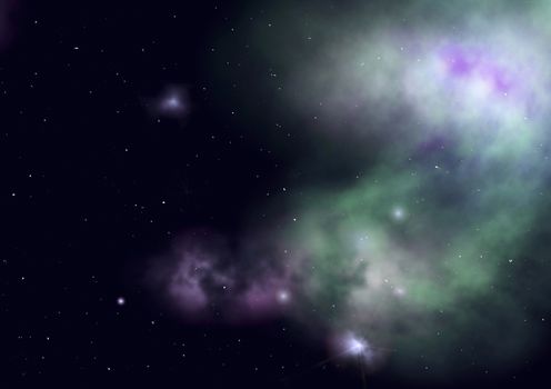 Far being shone nebula and star field against space. "Elements of this image furnished by NASA".