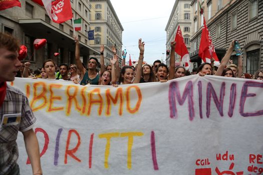 ROME, ITALY - JUNE 13, 2015: Rome hosts a popular Pride celebration - Rome Gay Pride on June 13, 2015.  Rome Gay Pride parade takes place on this day, drawing thousands of spectators and participants 