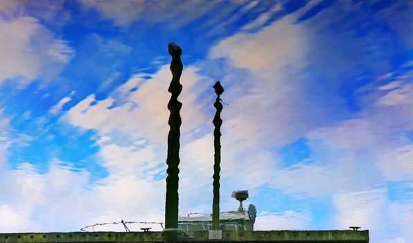 Pier Sky Reflection Westport Grays Harbor County Puget Sound Washington State Pacific Northwest