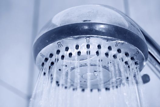 Shower conceptual image. On shower in bathroom.