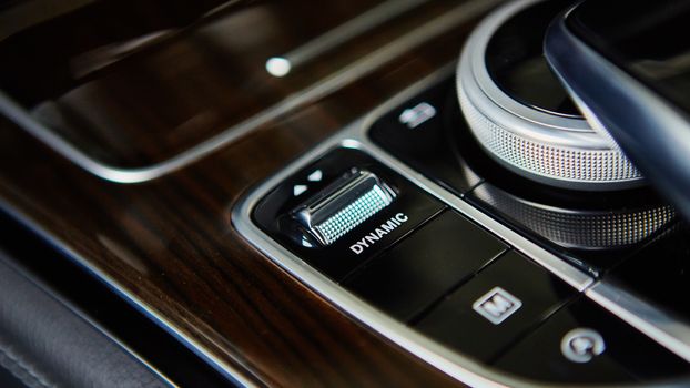 Luxury car interior details. The Shallow dof 