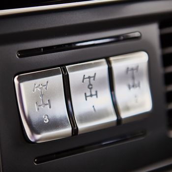 Luxury car interior details. The Shallow dof 