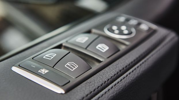 Luxury car interior details. The Shallow dof 