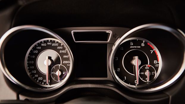 Luxury car interior details. The Shallow dof 