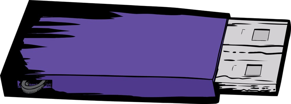 Isolated illustration of purple USB flash drive
