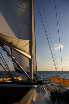 Yacht in Mediterranean sea