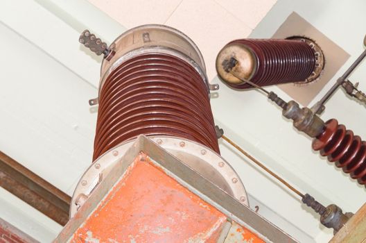 Large industrial high performance insulators in a power plant.