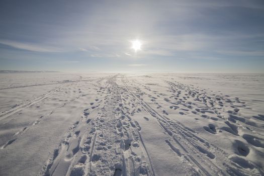 The winter landscape with a very beautiful sky