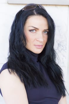 Photo of European woman with black hair