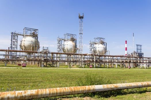 A complex oil refinery reservoirs for keeping