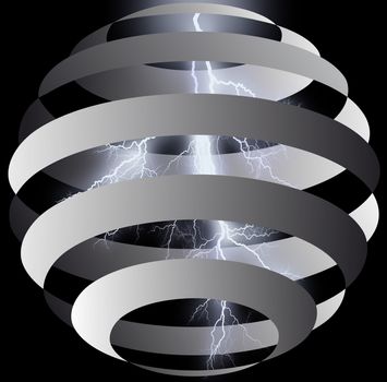 Abstract image of the storm in the sphere - streak lightning