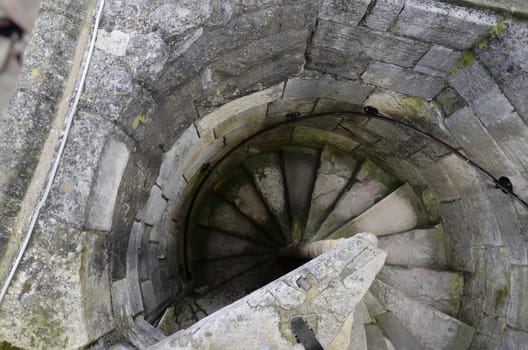 Round stairs in Cliffords Tower in York, England

