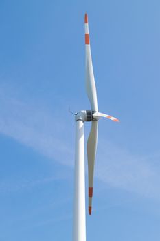 single wind turbine produces green clean energy