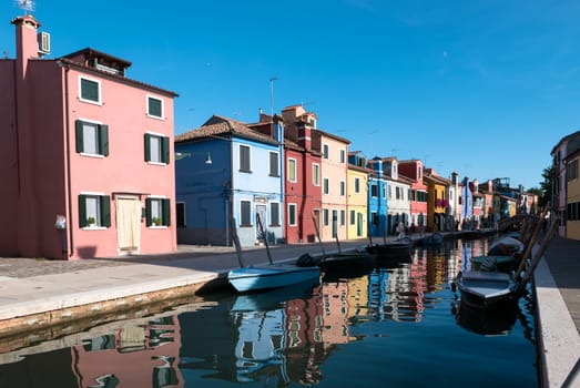 BURANO, ITALY CIRCA SEPTEMBER 2015: Burano is an island in the Venice lagoon known for its typical brightly colored houses and the centuries-old craftsmanship needle lace of Burano.