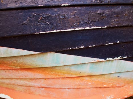 Rusty grunge aged steel iron paint on an old boat texture background    