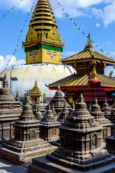 Swayambhunath stupa in Kathmandu, Nepal (before the 2015 earthquakes)