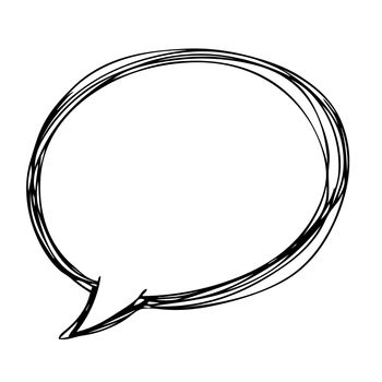 freehand sketch illustration  speech bubble symbol doodle hand drawn