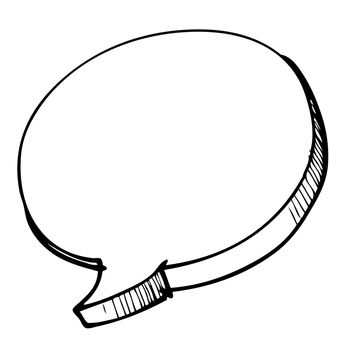 freehand sketch illustration  speech bubble symbol, doodle hand drawn