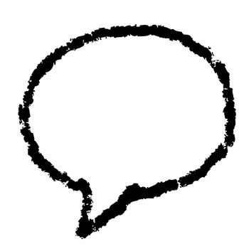 freehand sketch illustration  speech bubble symbol, doodle hand drawn