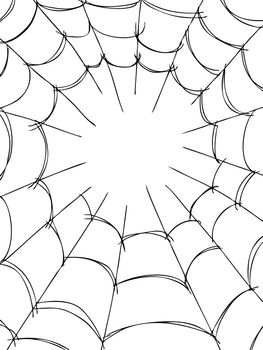 freehand sketch illustration of spider web, doodle hand drawn