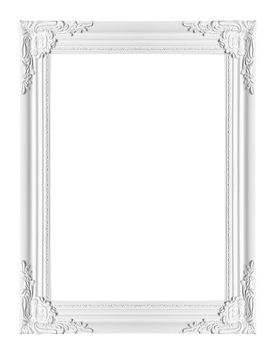 white classical vintage frame on white background