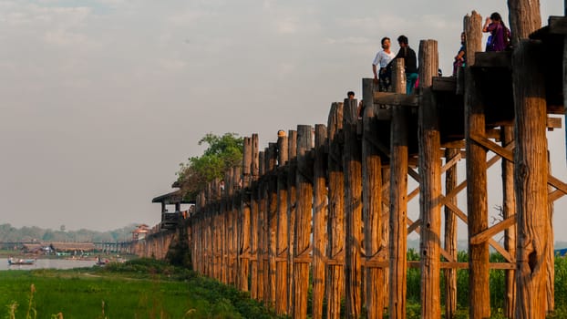 U Bein Bridge, Amarapura, Myanmar Burma. Longest wooden bridge in the world
