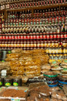 Asian Market stand with vine seen in Mandalay Burma Myanmar