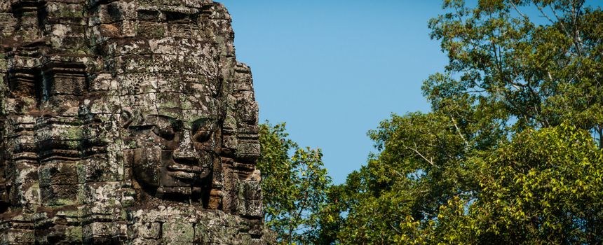 Faces of Bayon tample  Ankor wat Siem Reap Cambodia