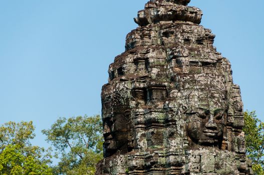 Faces of Bayon tample  Ankor wat Siem Reap Cambodia