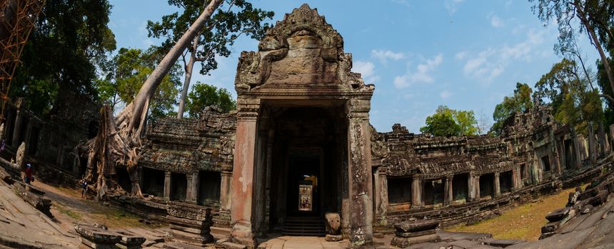 Front of stone temple Angkor Wat Cambodia1