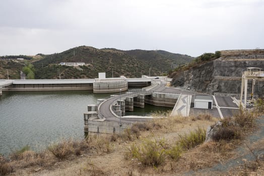 Hydroelectric Power Station of Alqueva. In the Alentejo in Alqueva Lake is this piece of modern engineering.