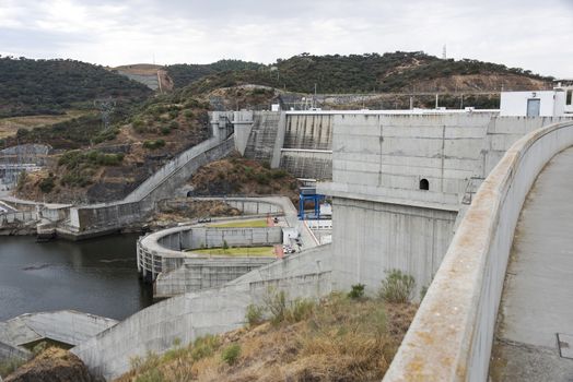 Hydroelectric Power Station of Alqueva. In the Alentejo in Alqueva Lake is this piece of modern engineering.