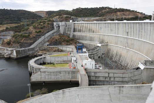 Hydroelectric Power Station of Alqueva. In the Alentejo in Alqueva Lake is this piece of modern engineering.