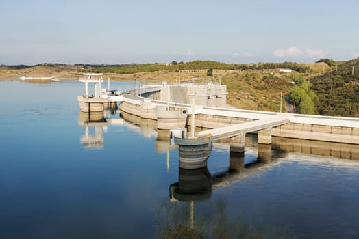 Hydroelectric Power Station of Alqueva. In the Alentejo in Alqueva Lake is this piece of modern engineering.