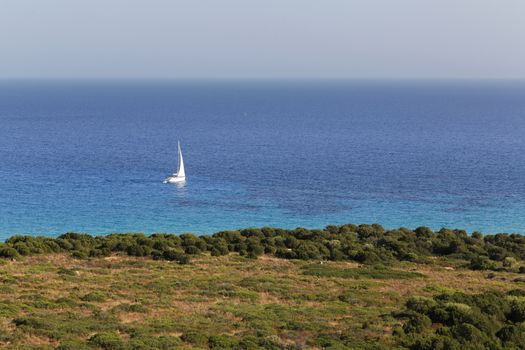 View of the wonderful beach of Spiaggia di Porto Sa Ruxi, Sardinia